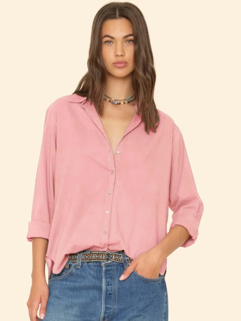 Xirena Beau Button Down Shirt | Rose Petal | Size M | NWT